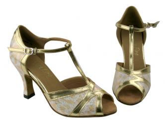 dansschoenen goud motief  